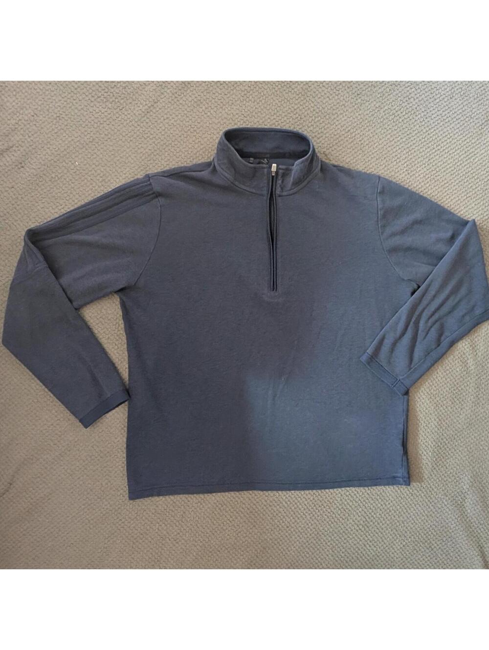 Adidas Climalite 1/4 Zip Pullover Men's Large Navy Blue Long Sleeve Athletic Top